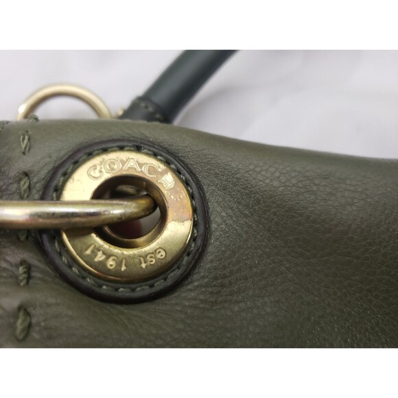 COACH Limited Edition Hamptons Flap Bag, 15400, Green Leather Shoulder Purse - Picture 4 of 16